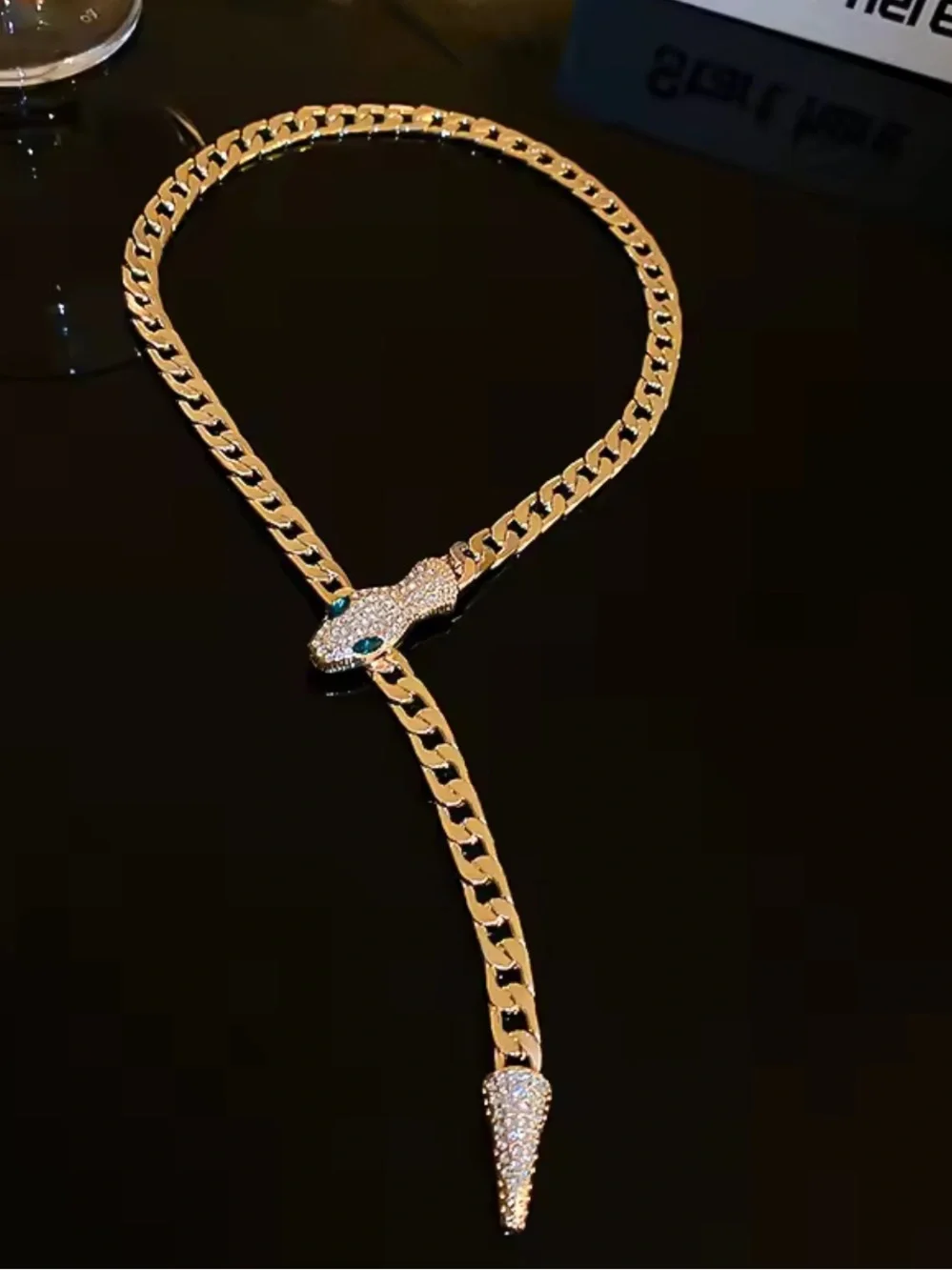 Snake Pendant Chain Necklace - Women Jewelry - Picture 1 of 4